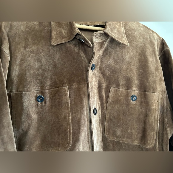 Y2K Claiborne Brown Suede Oversized Shirt Jacket L/XL - Picture 6 of 6